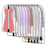 1 x RAW Customer Returns 12PCS Clothes Covers with Zip, Anti Dust Waterproof Moth Moisture, Anti-Dust Transparent Protective Covers for Shirts Suits Coats Clothes Covers Garment Bag - RRP €18.13