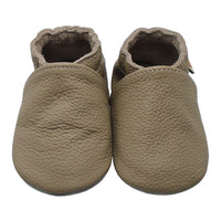 1 x RAW Customer Returns YALION Baby Soft Leather First Walker Shoes Crawling Shoes Baby Shoes Baby Slippers Dark Beige, EU 22 23 L  - RRP €19.15