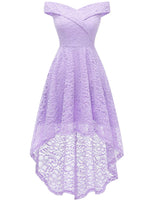 1 x RAW Customer Returns Homrain Women s 50s Dresses Formal Lace Dress Evening Dresses Vintage Retro Ball Gown Swing A-Line Cocktail Dress Floral Lace Evening Dress Lavender XL - RRP €49.99