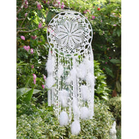 1 x RAW Customer Returns EasyBravo Large Boho Dream Catcher White Feather Macrame Wall Hanging for Vintage Wedding Home Decoration 30cm Circle 80cm Long White - RRP €13.1