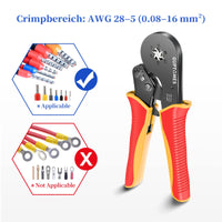 1 x RAW Customer Returns Crimping pliers 0.08-16mm GUPTOMES wire end ferrule crimping pliers hexagon pressing pliers, 16-6 hexagon sawtooth crimping pliers with ratchet, wire end ferrule crimping pliers for AWG 28-5 - RRP €36.29