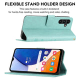 1 x Brand New Anshow leather case with Samsung Galaxy A15 case and screen protector, mobile phone case for Samsung Galaxy A15, flip wallet case leather case protective case, mint green - RRP €21.6