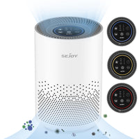 1 x RAW Customer Returns Sejoy Air Purifier True HEPA Filter for Bedroom Pets in the House, 99.9 Removal, 4 Speeds and Timer, Ionizer Cold Plasma Function, 360 Air Inlet, up to 200 SQ.ft - RRP €65.34