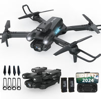 1 x RAW Customer Returns IDEA12 Drone with 2 Cameras, Drone for Children with Obstacle Avoidance, Drone with Camera Electrically Adjustable RC Drones WiFi FPV Transmission Quadcopter for Adults and Children Dual Cameras - RRP €40.33