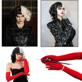 1 x RAW Customer Returns Shinybox Cruella Women s Wig, Pack of 8 70s Accessories, Short Black and White Wig with Gloves, Lace Mask, Pearl Necklace, Bracelet, Earrings, Women s Costume for Carnival Cosplay - RRP €18.99