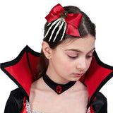 1 x RAW Customer Returns ZUCOS Halloween Vampire Costume for Girls Gothic Elegant Medieval Carnival Party Costume Black Size 4-6 Years - RRP €23.18