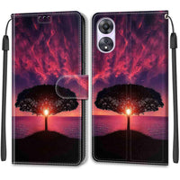 1 x RAW Customer Returns Mobile phone case for Oppo A78 5G Oppo A58 5G Oppo A58X case, flip premium leather case wallet case magnet card slot protective case for Oppo A78 5G sunset  - RRP €21.6