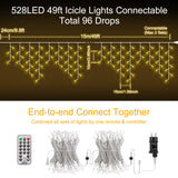 1 x RAW Customer Returns LED Fairy Lights for Indoor Outdoor Use, 528 LEDs 15 m 11 Modes Fairy Lights, IP44 Copper Wire Lights for Party Wedding Garden Christmas Room Patio Curtain with Plug Remote Control 3 Timers 15 m  - RRP €37.99