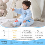 1 x RAW Customer Returns MIKAFEN Winter Long Sleeve Sleeping Bag with Feet 3.5 Tog for Children with Legs, Blue Moon L 95-105cm - RRP €29.26