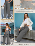 1 x RAW Customer Returns Yuson Girl Elegant Women s Trousers Loose Straight Leg Palazzo High Waist Comfortable Lightweight Elastic Trousers Summer Long Trousers with Pockets for Business, Casual Dark Grey, L  - RRP €33.59