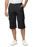 1 x RAW Customer Returns TACVASEN Men s 100 Cotton Casual Military Elastic Capri Cargo Shorts with Multi Pockets, 32, Black - RRP €39.31