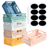 1 x RAW Customer Returns 6 Pieces Mini Collapsible Storage Box, Plastic Collapsible Crate, Collapsible Storage Baskets, Small Stackable Tabletop Storage Boxes for Bedroom, Office, Bathroom - RRP €10.99