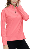 1 x RAW Customer Returns AjezMax women s sports shirt long-sleeved 1 4 zip fleece long-sleeve running shirt warm functional shirt stretch sports long-sleeved shirt for jogging yoga pink size S - RRP €27.99