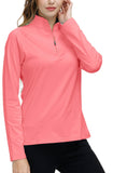 1 x RAW Customer Returns AjezMax women s sports shirt long-sleeved 1 4 zip fleece long-sleeve running shirt warm functional shirt stretch sports long-sleeved shirt for jogging yoga pink size S - RRP €27.99