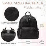 1 x RAW Customer Returns VASCHY Mini Backpack Women, Pu Leather Small Backpack Girls Fashion School Bag Elegant Casual Daypack for Travel Shopping Student Teenager Black - RRP €34.18