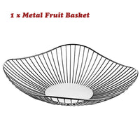 2 x RAW Customer Returns Fruit Bowl Fruit Basket Made of Metal Iron Fruit Basket Made of Iron Wire Fruit Basket Iron Black Fruit Bowl in Black Matt Fruit Basket Fashion Black Round Fruit and Vegetable Storage Basket - RRP €26.98