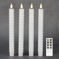 1 x RAW Customer Returns Rhytsing 4 flameless LED white spiral candles twisted table candles with timer function, height 25cm each, candlestick candles with warm white light, remote control and batteries included - RRP €24.99