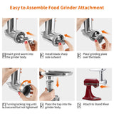 1 x RAW Customer Returns Gdrtwwh meat grinder attachment compatible with all KitchenAid food processors-with 3 sausage stuffers 2 grinding blades 5 grinding disc - RRP €54.99