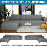 1 x RAW Customer Returns Ystyle sofa cover corner sofa L shape stretch, sofa cover couch cover L shape, universal sofa cover corner sofa, couch cover L shape sofa protector slipcover 3 seater 3 seater, light grey  - RRP €55.33