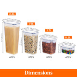 1 x RAW Customer Returns Lifewit 24 Airtight Food Storage Containers, with Universal Lids, Food Container Organizer with Labels for Cereals, Flour, Sugar and Dry Foods, BPA Free - RRP €40.33