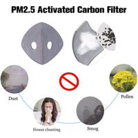 2 x RAW Customer Returns Powzdi dust mask, sports mask, cycling mask, breathing mask, training mask, air filter mask with 5 activated carbon filters for men and women for running, cycling, valve, motorcycle, cycling, outdoor activities - RRP €35.0