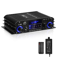 1 x RAW Customer Returns HiFi Amplifier S-288 600W Mini Bluetooth Stereo Audio Amplifier Receiver 12V 220V 4 Channels Digital Power Amplifier w LCD Display, FM Radio, BT, USB Input, for Home or Car - RRP €50.4