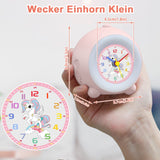 1 x RAW Customer Returns TENOCK Analogue Alarm Clock for Children, Peach Light Alarm Clock for Girls, Children s Alarm Clock without Ticking, Color Gradient Light and Music Change, Suitable for Children s Room Decoration Unicorn Pink  - RRP €20.16