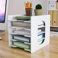 1 x RAW Customer Returns PUNCIA Document Tray A4 Letter Tray 5 Storage Compartments PVC Desk File Organizer Paper Tray File Storage Filing System Document Holder for Office Study School Office - RRP €25.99