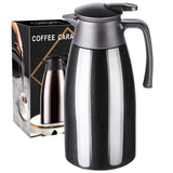 1 x RAW Customer Returns PARACITY thermos flask 2 liter coffee pot with ceramic insert, vacuum insulated teapot stainless steel, teapot thermal for keeping coffee and tea warm for 12 hours 24 hours cold thermo flask black  - RRP €21.99