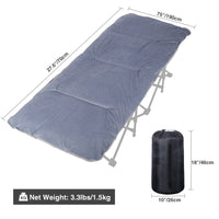 1 x RAW Customer Returns REDCAMP XL soft camping bed, camp bed pad, mattress for folding camp bed, 190 x 70 cm, comfortable, good, thick cotton pad with high-quality polyester filling, sleeping mattress pad, grey - RRP €40.15