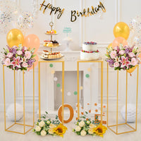 1 x RAW Customer Returns ybaymy flower stand wedding for wedding centerpieces, table decoration, 4 pieces 80 cm high flower shelf metal flower stand plant stand floor flower stand for party anniversary reception engagement - RRP €70.58