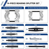 1 x RAW Customer Returns CCLIFE 14 Piece Bearing Puller Kit Separator Bearing Puller Set 30-70mm - RRP €48.34