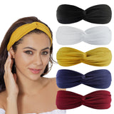 1 x RAW Customer Returns Scicent Women s Hair Band Pack of 5 Headbands Plain Headband Headwrap Turban Elastic Headbands Bandana Vintage for Everyday Yoga Sports 13410 - RRP €8.99