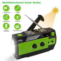 1 x Brand New Efluky Solar Radio Am FM NOAA Hand Crank Radio Portable USB Rechargeable Emergency Radio with 4000 mAh Power Bank LED Flashlight SOS Alarm and Reading Light for Camping Travel Green  - RRP €46.38