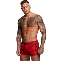 1 x RAW Customer Returns TMEOG swim shorts for men, swim shorts short swim trunks men swimming trunks boxer swim pants water sports shorts quick-drying swim shorts with zipper light red  - RRP €19.75