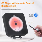 1 x RAW Customer Returns Yintiny Cute Black CD Player with Bluetooth 5.0, Rechargeable Music Player for Home Decor, Portable Lovely Music Player, Remote Control, Support AUX in Cable and USB - RRP €39.98