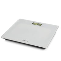 3 x RAW Customer Returns Digital bathroom scale from Emerio with precise sensors, step-on technology, including 2x AAA batteries, LC display, units in kg lb st, up to max. 180kg, ultra-slim, auto off, white glass, 28x28x2cm - RRP €53.31