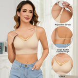 1 x RAW Customer Returns PASUDA Low Back Bra for Women Seamless Backless Bra Ladies Wire Free V Neck Invisible Bralette Comfort Soft Wire Free Bra Underwear Removable Straps Nude, M  - RRP €30.99