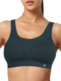 1 x RAW Customer Returns Yvette Sports Bra Strong Support Adjustable Straps Backless Padded Fitness Running Jogging Bustier, Gray, 2XL Large Sizes - RRP €30.24