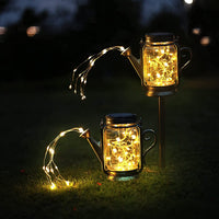 1 x RAW Customer Returns Pack of 2 solar lanterns for Christmas outdoors, solar lamp glass for outdoors with IP67 waterproof, garden watering can lights garden lights decoration solar light glass hanging for balcony garden Christmas decoration - RRP €25.2