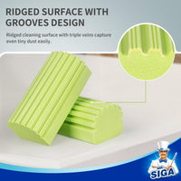 1 x RAW Customer Returns MR.SIGA Reusable Dusting Sponges, Wet Sponge Duster for Household Cleaning, Absorbent Dust Cleaning Sponge, 4 Pieces, Green - RRP €13.99