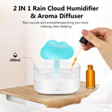 1 x RAW Customer Returns Rain Cloud Humidifier, 200ml, Mushroom Lamp Water Drops Rain Sounds Device with 7 Colors Night Light, Timer, 2-in-1 Aroma Diffuser Rain Cloud Humidifier for Room, Bedroom, Children s Room - RRP €40.33