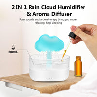 1 x RAW Customer Returns Rain Cloud Humidifier, 200ml, Mushroom Lamp Water Drop Rain Sounds Device with 7 Colors Night Light, Timer, 2-in-1 Aroma Diffuser Rain Cloud Humidifier for Room, Bedroom, Children s Room - RRP €22.19