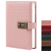 1 x RAW Customer Returns Carnet de notes B6 en cuir with lock combinaison, paper letters lign rechargeable de voyage, journal intimate with mot de passe secret for women filles gar ons vin  - RRP €16.8