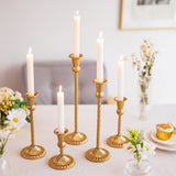 1 x RAW Customer Returns Sziqiqi Gold Candlestick Metal Set of 5, Modern Candlestick Candle Holder Candle Holders for Taper Candles Table Decoration for Wedding Christmas Thanksgiving Party Dining Tables - RRP €26.98