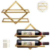 1 x RAW Customer Returns Metal Wall Mounted Wine Holder, Foldable Hanging Wine Rack Organizer for 2 Liquor Bottles, Bottle Rack Wine Bottle Rack for Home Kitchen Bar Wall Decor - RRP €29.83