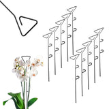 1 x RAW Customer Returns KADAX flower support, 10 pieces, plant support made of steel, height 50 cm, decorative support rods for orchids, flowers, plants, houseplants, flowerpot, climbing aid, climbing rods triangle  - RRP €20.16