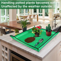 1 x Brand New Large Plant Repotting Mat, Gardening Mat for Plants - Pot Mat - 29.5 x 29.5 - Thick Waterproof Foldable Pot Tray - Portable Garden Mat Green  - RRP €19.2