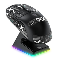 1 x RAW Customer Returns VGN Game Power Attack Shark X6 Superlight Wireless Gaming Mouse with RGB Charging Station, 49g Ultralight Mouse, PixArt PAW3395 Sensor, 26000DPI, 2.4G BT Wired, Griptape Set, G502, PC Mac, Black - RRP €58.99