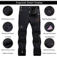 6 x Brand New EKLENTSON Men s Waterproof Windproof Softshell Pants Outdoor Pants Winter Pants Sports Breathable with Zipper, Black, 34  - RRP €305.88